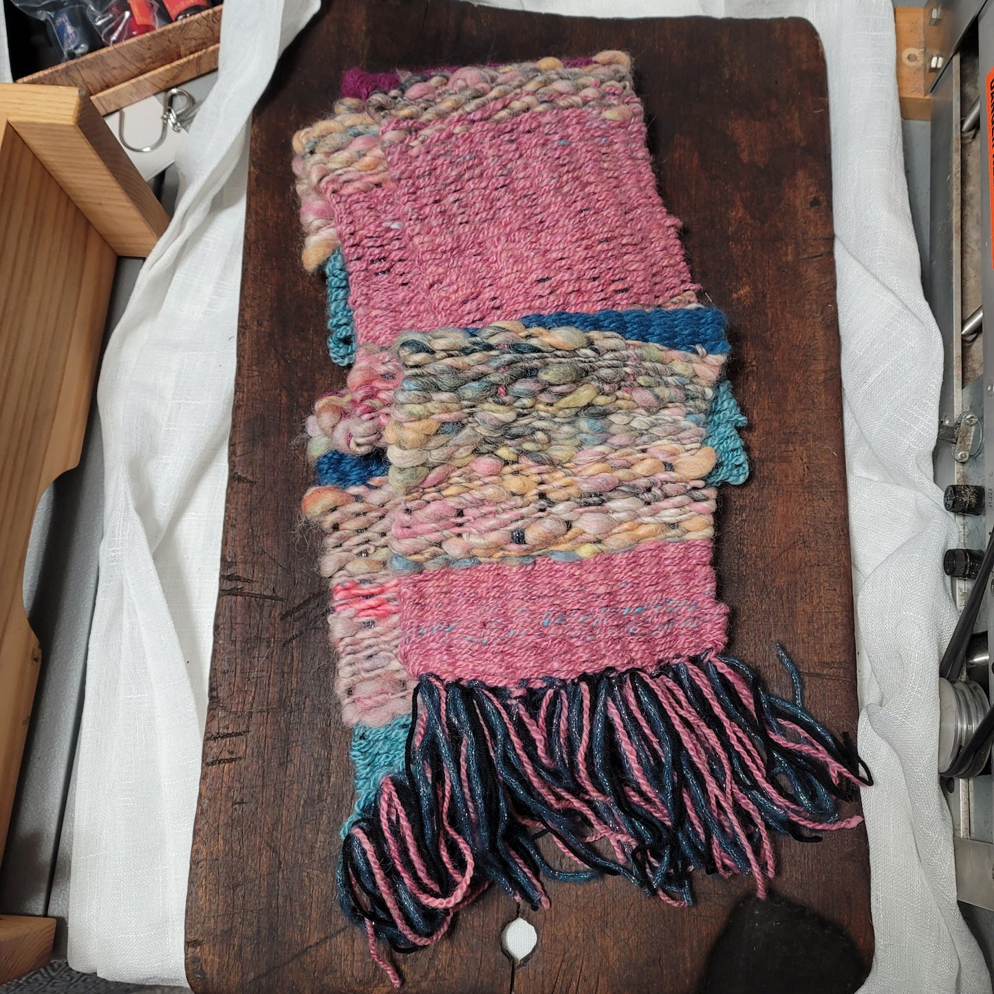 Walking on Pink Clouds Handwoven Scarf