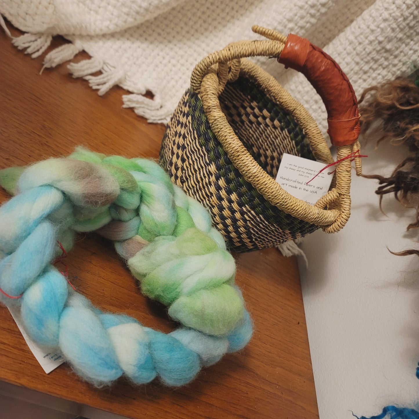 Cheviot Wool Roving - Blue Skies