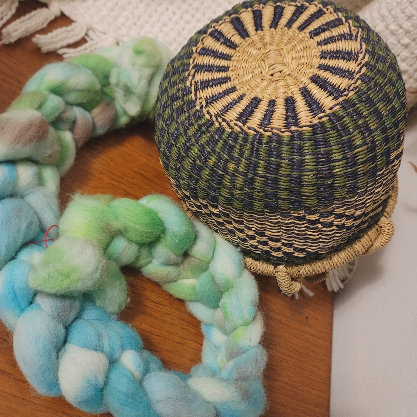 Midnight Bayou Small Round Bolga Basket