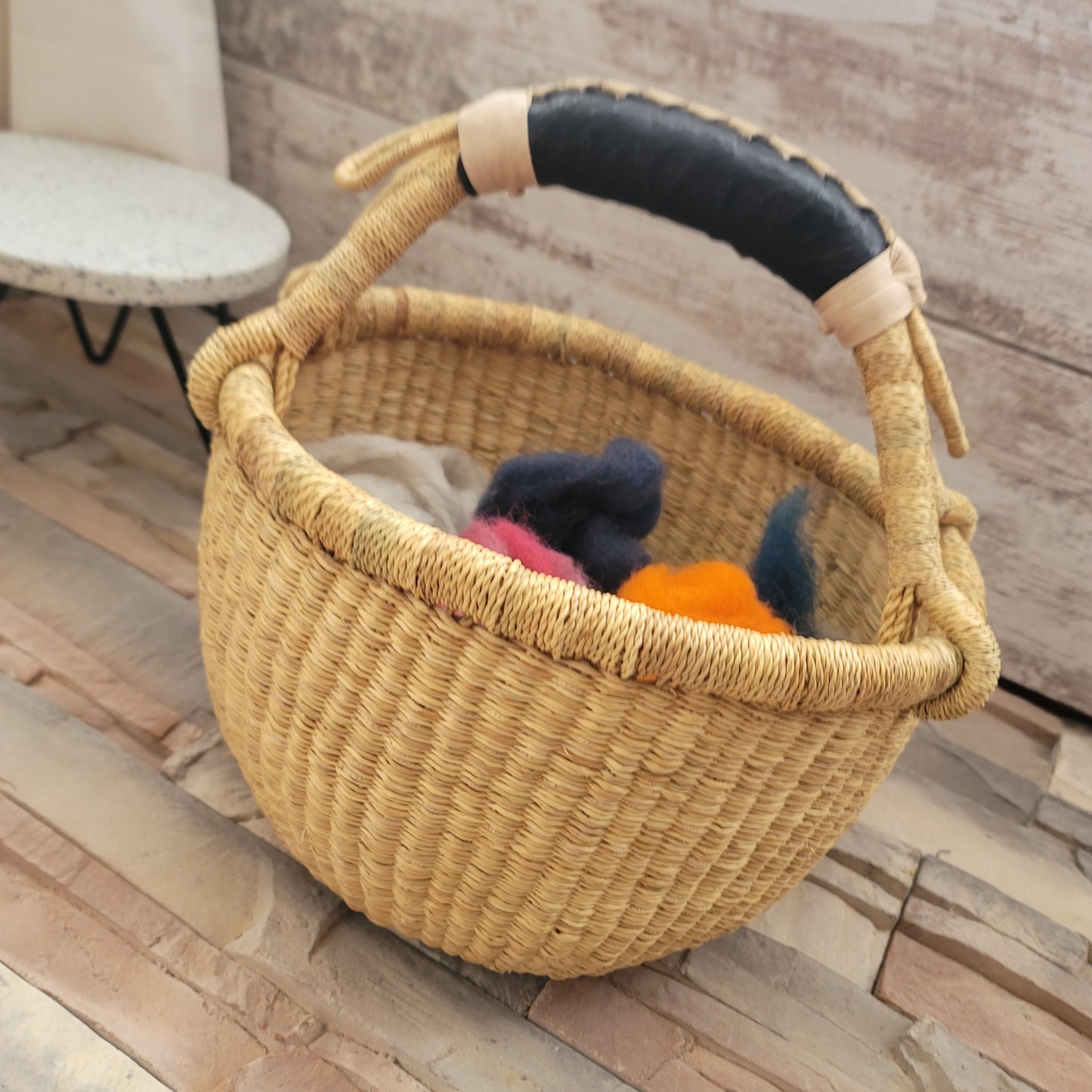 Plain Small Round Bolga Basket