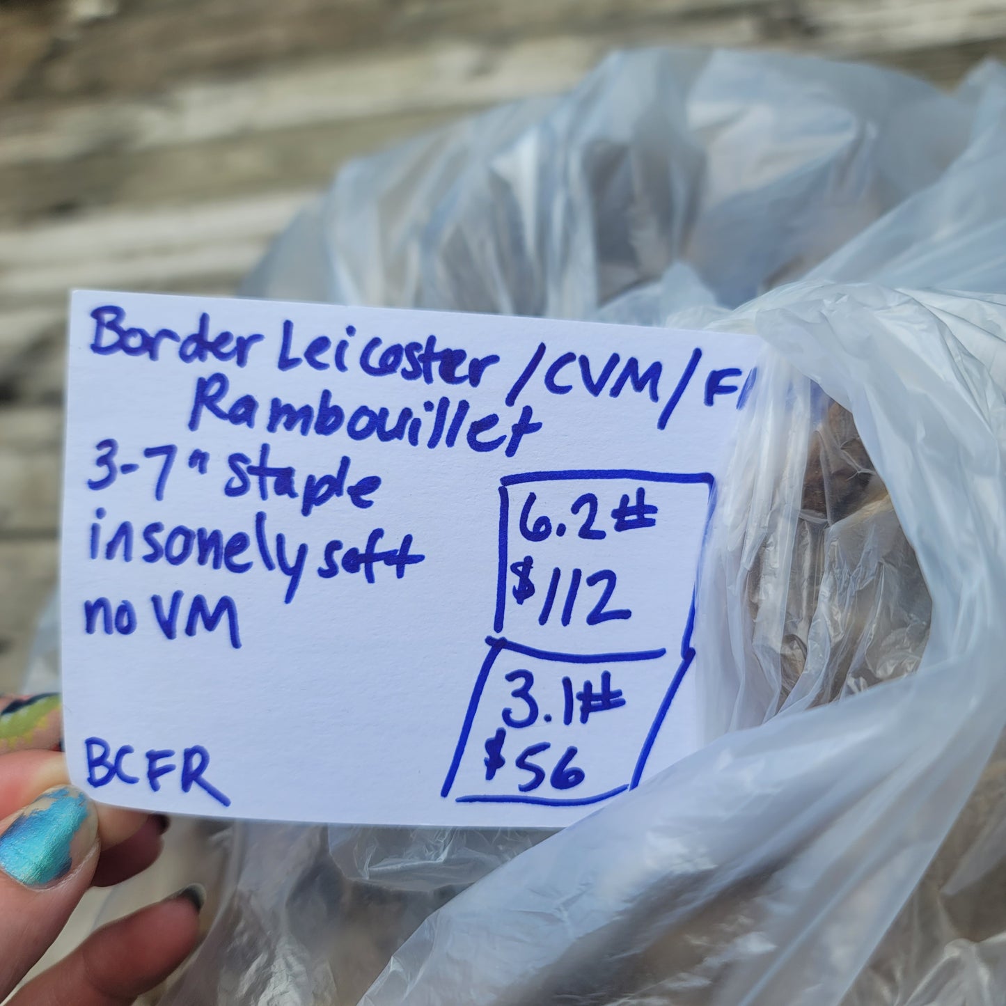 Border Leicester-CVM-Finn-Rambouillet Raw Wool