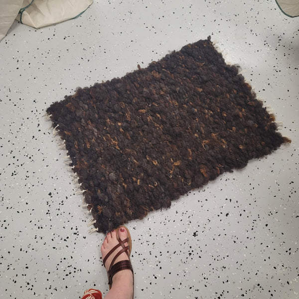 Handwoven Wool Rug Chocolate Chip Weave Sustainable Home Furnishings ...