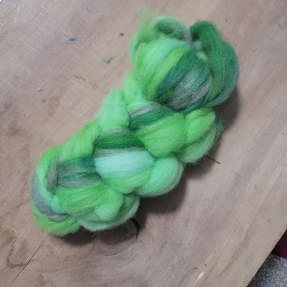 Perendale Wool Roving - Greens