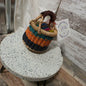 Gratitude Round Bolga Basket with Sari silk - B25