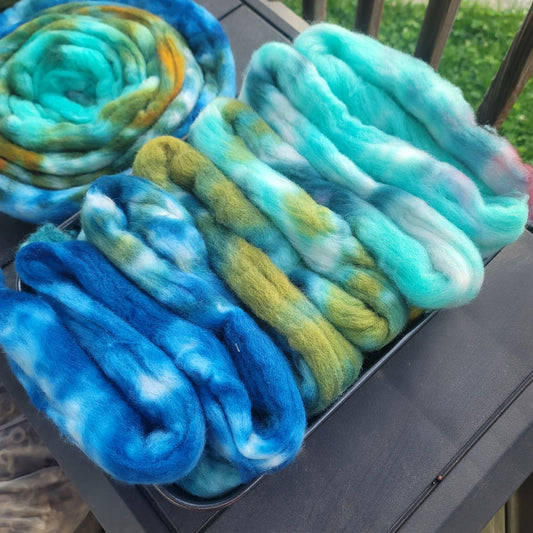 Falkland Islands - Caribbean/Avocado/Bright Aqua - 4oz braid
