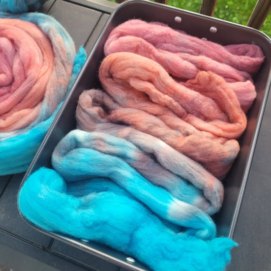 Falkland Islands - Oxblood/Tangelo/Bright Aqua - 4oz braid