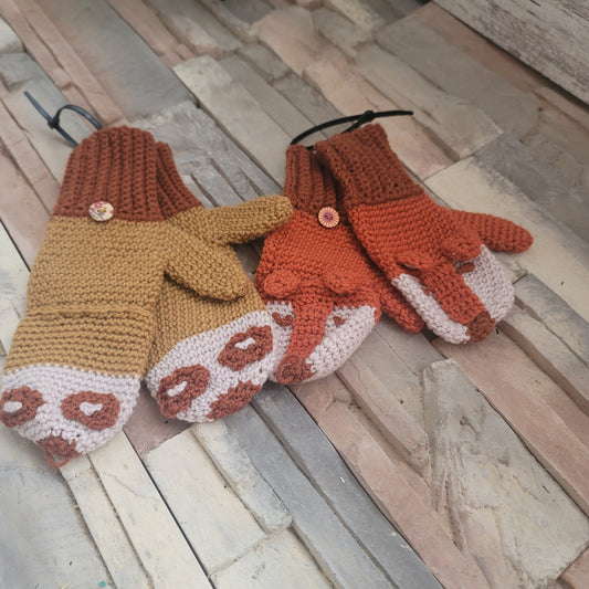Crochet Fox and Sloth Mitten Kits
