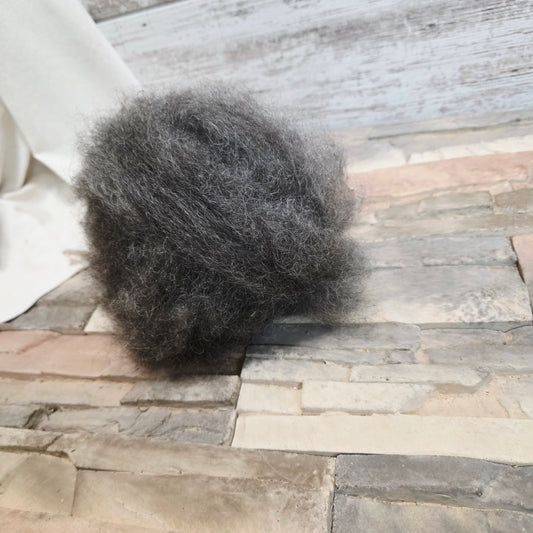 Leicester Longwool Roving - Natural Charcoal