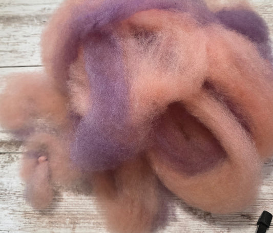 BFLX Dyed Roving - Pink/Purple, 1 oz