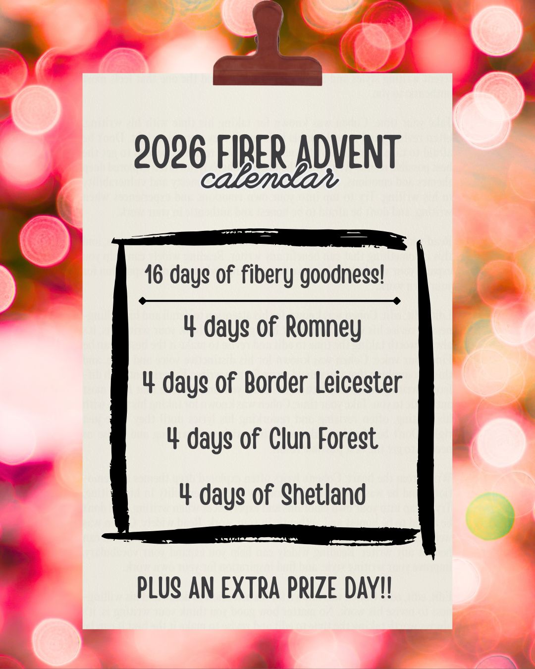 2026 Two Friends Fiber Advent Calendar