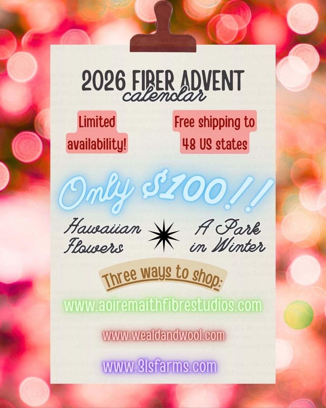 2026 Two Friends Fiber Advent Calendar