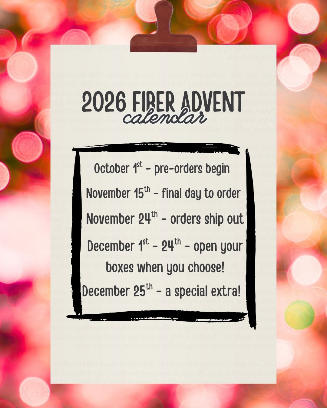 2026 Two Friends Fiber Advent Calendar